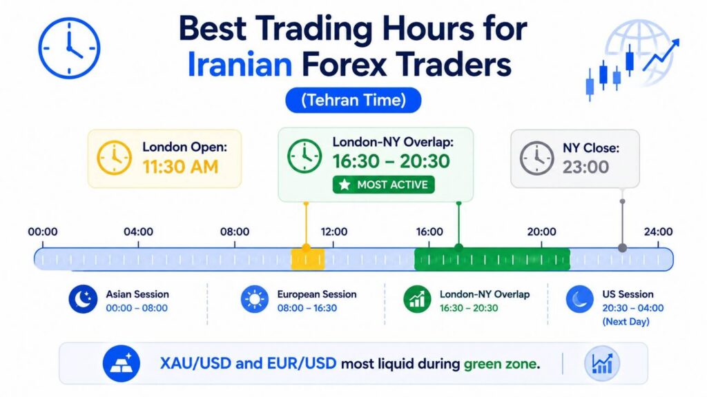 Best trading hours for Iranians Tehran time